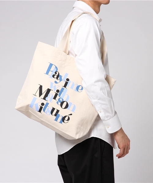 Maison Kitsune(メゾンキツネ)の「◇MAISON KITSUNE / メゾンキツネ TOTE BAG PLAYTIME(トートバッグ・メンズ・アイボリー・FREE)」の6枚目の写真