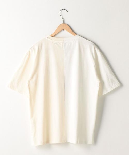 coen（コーエン）の「カレッジプリント切替リラックスフィットTシャツ（Tシャツ/カットソー・メンズ・ホワイト/ダークブラウン・LARGE/MEDIUM/SMALL）」の5枚目の写真