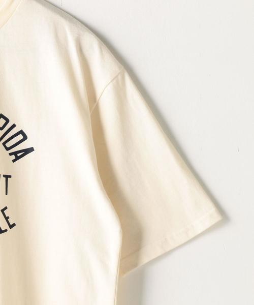 coen（コーエン）の「カレッジプリント切替リラックスフィットTシャツ（Tシャツ/カットソー・メンズ・ホワイト/ダークブラウン・LARGE/MEDIUM/SMALL）」の7枚目の写真