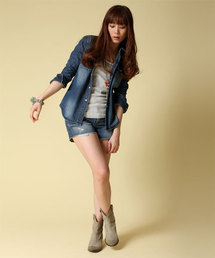 NANO universe | クラッシュショートパンツ(デニムパンツ)