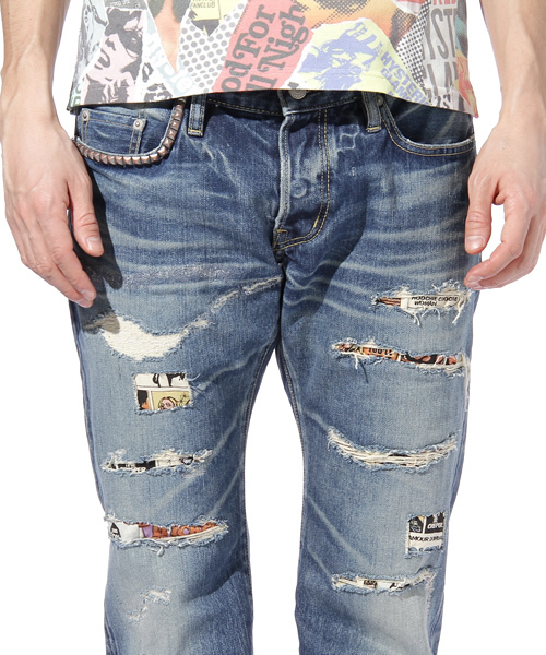 HYSTERIC GLAMOUR（ヒステリックグラマー）の「SCR加工デニムストレートPT（デニムパンツ・メンズ・インディゴブルー・28inch/30inch/32inch/34inch）」の4枚目の写真