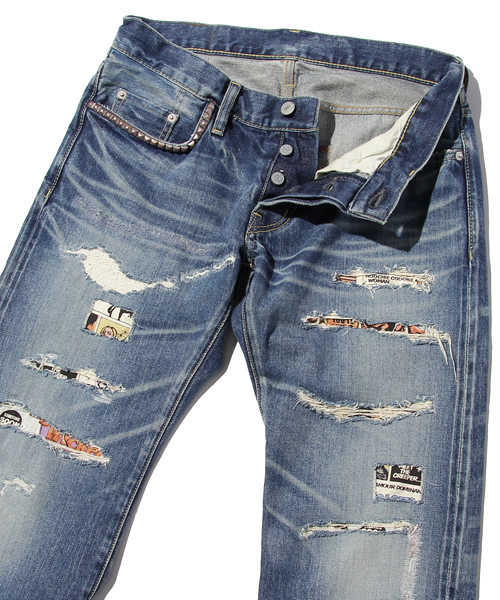 HYSTERIC GLAMOUR（ヒステリックグラマー）の「SCR加工デニムストレートPT（デニムパンツ・メンズ・インディゴブルー・28inch/30inch/32inch/34inch）」の7枚目の写真