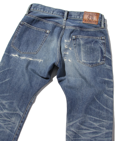 HYSTERIC GLAMOUR（ヒステリックグラマー）の「SCR加工デニムストレートPT（デニムパンツ・メンズ・インディゴブルー・28inch/30inch/32inch/34inch）」の8枚目の写真