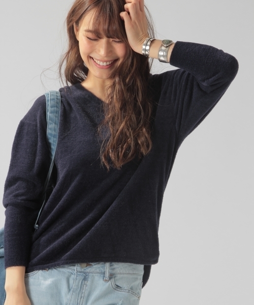 BAYFLOW(ベイフロー)の「BAYFLOW/ソフトタッチVネックパステルニット 18SS(ニット/セーター・レディース・ピンク/ライトブルー/オフホワイト/ネイビー・MEDIUM/SMALL)」の10枚目の写真