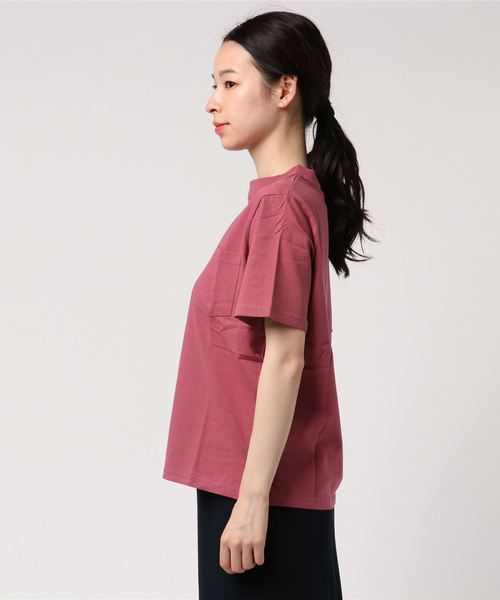 SpRay（スプレイ）の「ポケ付クルーネック　Ｔシャツ（Tシャツ/カットソー・レディース・ホワイト×ブラック/パープル/レッド/グレー/ネイビー/マスタード/ブラック/カーキ/ホワイト/ピンク系その他/キャメル/ライトパープル/ベージュ/イエロー系その他・FREE）」の15枚目の写真