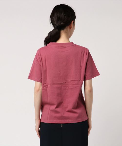 SpRay（スプレイ）の「ポケ付クルーネック　Ｔシャツ（Tシャツ/カットソー・レディース・ホワイト×ブラック/パープル/レッド/グレー/ネイビー/マスタード/ブラック/カーキ/ホワイト/ピンク系その他/キャメル/ライトパープル/ベージュ/イエロー系その他・FREE）」の20枚目の写真