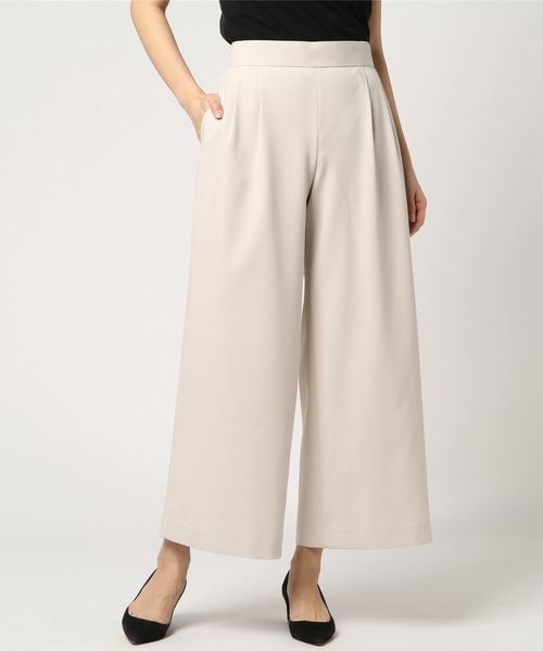 un dix cors（アンディコール）の「ダブルクロスワイドパンツ（その他パンツ・レディース・アイボリー/ブラック/ピンク・36/38）」の2枚目の写真