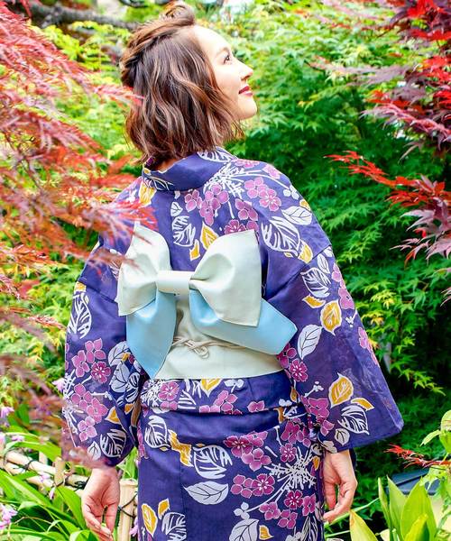 KOBE LETTUCE（コウベレタス）の「選べる華やか全10柄☆平織浴衣＋作り帯2点セット（浴衣・レディース・ホワイト系その他/ブラック系その他/ブルー系その他/パープル系その他/ピンク系その他/ホワイト系その他2/ホワイト系その他3/ホワイト系その他4/ブルー系その他2/ブルー系その他3・FREE）」の6枚目の写真