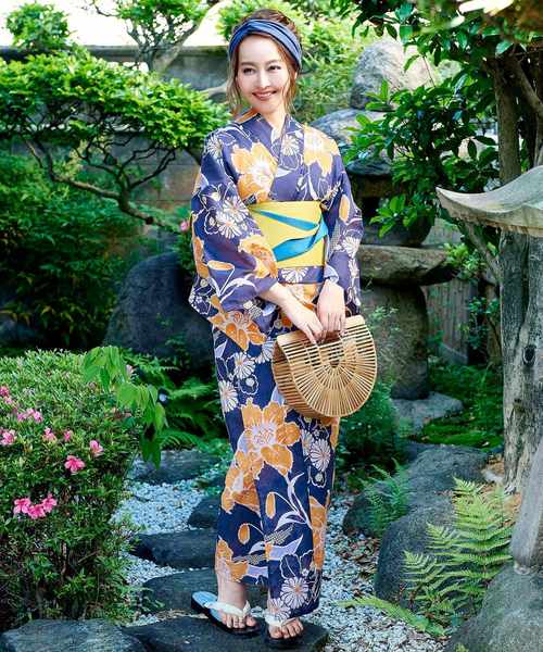 KOBE LETTUCE（コウベレタス）の「選べる華やか全10柄☆平織浴衣＋作り帯2点セット（浴衣・レディース・ホワイト系その他/ブラック系その他/ブルー系その他/パープル系その他/ピンク系その他/ホワイト系その他2/ホワイト系その他3/ホワイト系その他4/ブルー系その他2/ブルー系その他3・FREE）」の7枚目の写真