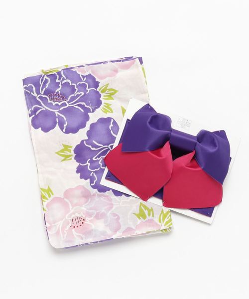 KOBE LETTUCE（コウベレタス）の「選べる華やか全10柄☆平織浴衣＋作り帯2点セット（浴衣・レディース・ホワイト系その他/ブラック系その他/ブルー系その他/パープル系その他/ピンク系その他/ホワイト系その他2/ホワイト系その他3/ホワイト系その他4/ブルー系その他2/ブルー系その他3・FREE）」の13枚目の写真