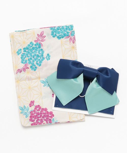 KOBE LETTUCE（コウベレタス）の「選べる華やか全10柄☆平織浴衣＋作り帯2点セット（浴衣・レディース・ホワイト系その他/ブラック系その他/ブルー系その他/パープル系その他/ピンク系その他/ホワイト系その他2/ホワイト系その他3/ホワイト系その他4/ブルー系その他2/ブルー系その他3・FREE）」の14枚目の写真