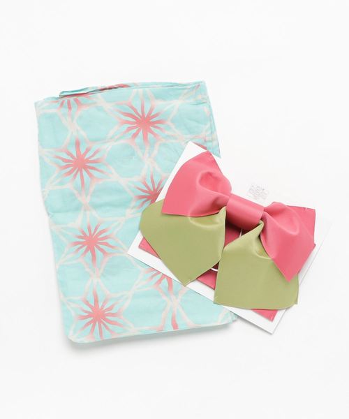 KOBE LETTUCE（コウベレタス）の「選べる華やか全10柄☆平織浴衣＋作り帯2点セット（浴衣・レディース・ホワイト系その他/ブラック系その他/ブルー系その他/パープル系その他/ピンク系その他/ホワイト系その他2/ホワイト系その他3/ホワイト系その他4/ブルー系その他2/ブルー系その他3・FREE）」の8枚目の写真