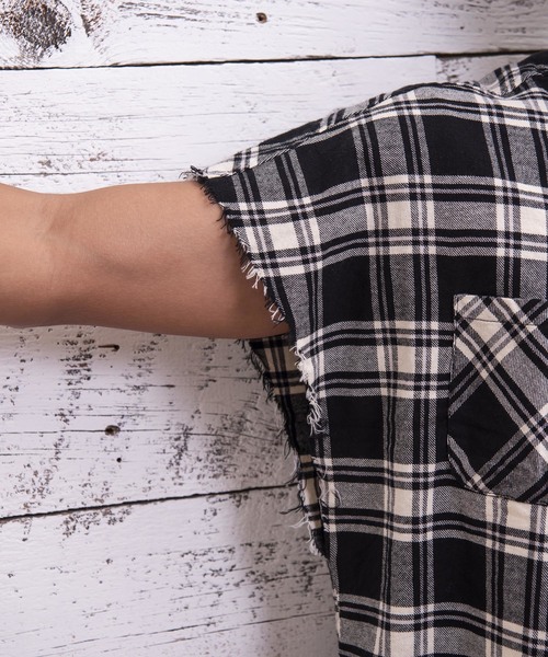 #Re:room（リルーム）の「ヴィンテージノースリーブチェックシャツ（シャツ/ブラウス・メンズ・ブラック/レッド/イエロー/ブルー・FREE）」の11枚目の写真