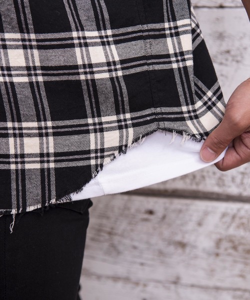 #Re:room（リルーム）の「ヴィンテージノースリーブチェックシャツ（シャツ/ブラウス・メンズ・ブラック/レッド/イエロー/ブルー・FREE）」の13枚目の写真