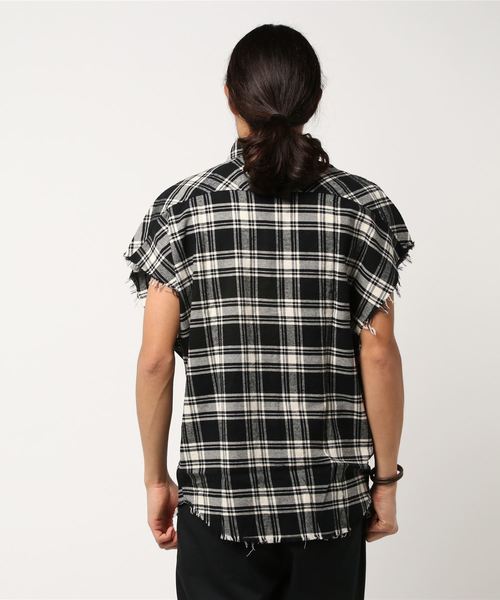 #Re:room（リルーム）の「ヴィンテージノースリーブチェックシャツ（シャツ/ブラウス・メンズ・ブラック/レッド/イエロー/ブルー・FREE）」の6枚目の写真
