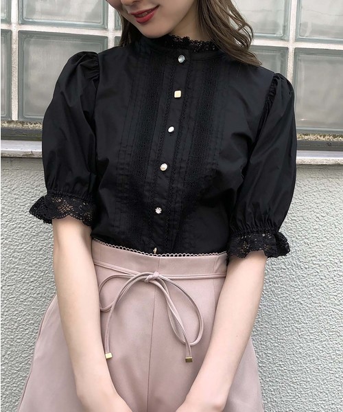 one after another NICE CLAUP(ワンアフターアナザーナイスクラップ)の「アソートボタンブラウス(シャツ/ブラウス・レディース・ブラック/オフホワイト/ピンク・FREE)」の3枚目の写真