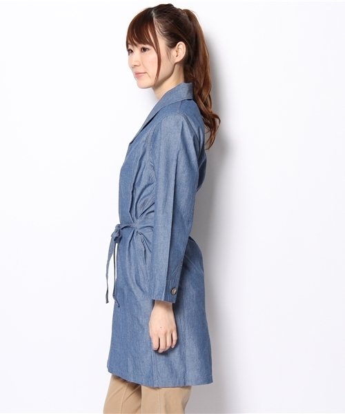 WHO'S WHO gallery（フーズフーギャラリー）の「【THE MARMAID】シャンブレーガウン（ブルゾン・レディース・ブラック/ブルー・FREE）」の4枚目の写真