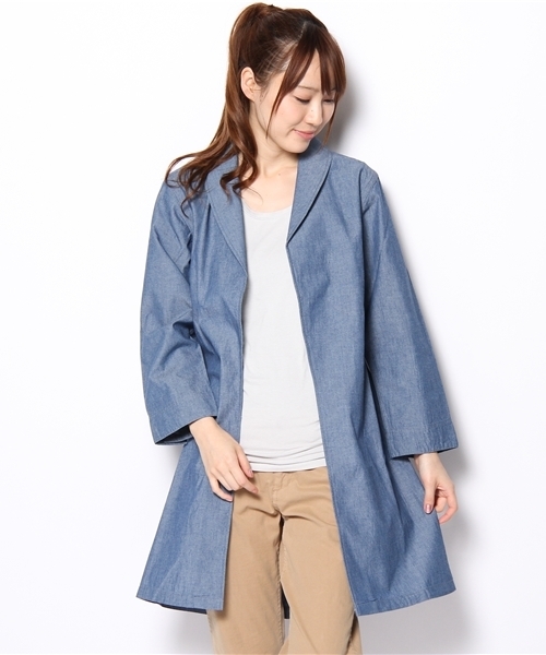 WHO'S WHO gallery（フーズフーギャラリー）の「【THE MARMAID】シャンブレーガウン（ブルゾン・レディース・ブラック/ブルー・FREE）」の5枚目の写真