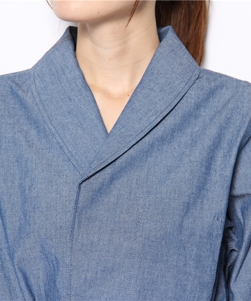 WHO'S WHO gallery（フーズフーギャラリー）の「【THE MARMAID】シャンブレーガウン（ブルゾン・レディース・ブラック/ブルー・FREE）」の6枚目の写真