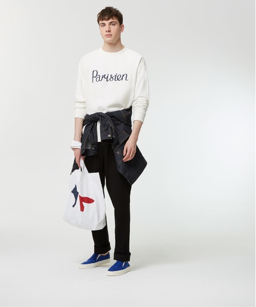 Maison Kitsune(メゾンキツネ)の「TOTE BAG TRICOLOR FOX(トートバッグ・メンズ・ホワイト/ネイビー・U)」の5枚目の写真