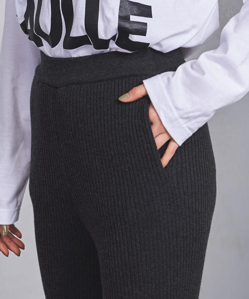 UNITED ARROWS（ユナイテッドアローズ）の「UWSC リブ ニットパンツ ◆（その他パンツ・レディース・ライトグレー/オフホワイト/ダークグレー・36/38）」の8枚目の写真