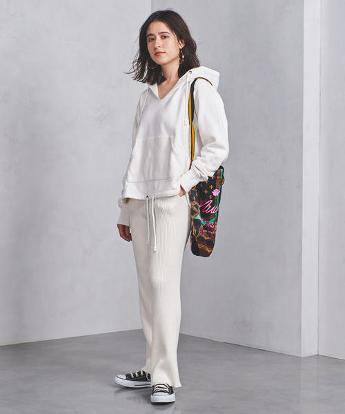 UNITED ARROWS（ユナイテッドアローズ）の「UWSC リブ ニットパンツ ◆（その他パンツ・レディース・ライトグレー/オフホワイト/ダークグレー・36/38）」の4枚目の写真