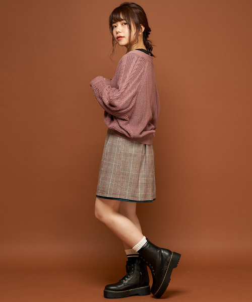 OLIVE des OLIVE(オリーブデオリーブ)の「ゆったりケーブルカーデ(カーディガン/ボレロ・レディース・ミント/キャメル/ピンク系その他・FREE)」の18枚目の写真