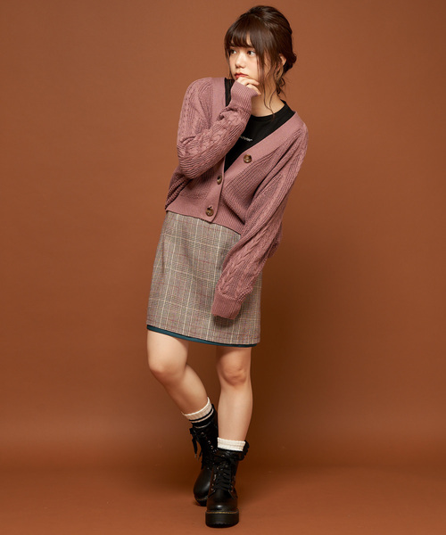 OLIVE des OLIVE(オリーブデオリーブ)の「ゆったりケーブルカーデ(カーディガン/ボレロ・レディース・ミント/キャメル/ピンク系その他・FREE)」の19枚目の写真