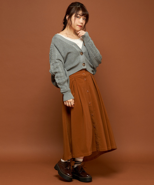 OLIVE des OLIVE(オリーブデオリーブ)の「ゆったりケーブルカーデ(カーディガン/ボレロ・レディース・ミント/キャメル/ピンク系その他・FREE)」の21枚目の写真