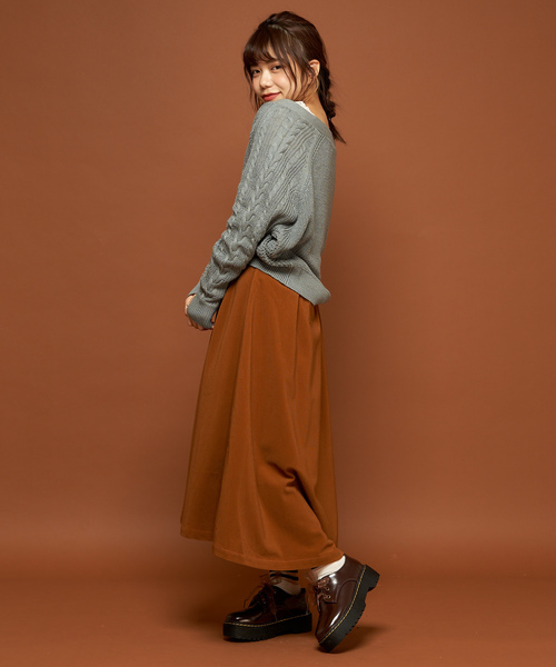 OLIVE des OLIVE(オリーブデオリーブ)の「ゆったりケーブルカーデ(カーディガン/ボレロ・レディース・ミント/キャメル/ピンク系その他・FREE)」の22枚目の写真