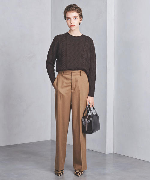 UNITED ARROWS（ユナイテッドアローズ）の「UBCB フラノ ストレートパンツ ◆（その他パンツ・レディース・ベージュ/オフホワイト/ブラック・40/36/34/38）」の3枚目の写真