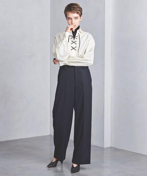 UNITED ARROWS（ユナイテッドアローズ）の「UBCB フラノ ストレートパンツ ◆（その他パンツ・レディース・ベージュ/オフホワイト/ブラック・40/36/34/38）」の19枚目の写真