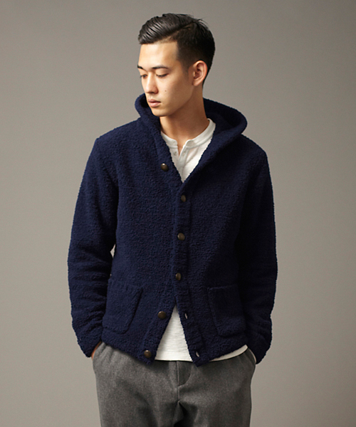 UNITED ARROWS(ユナイテッドアローズ)の「UAS ボアフードジャケット◆(カーディガン/ボレロ・メンズ・イエロー/ネイビー/ワインレッド・SMALL/MEDIUM/LARGE/X-LARGE/X-SMALL)」の1枚目の写真