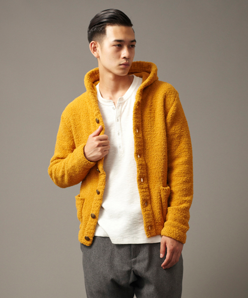 UNITED ARROWS(ユナイテッドアローズ)の「UAS ボアフードジャケット◆(カーディガン/ボレロ・メンズ・イエロー/ネイビー/ワインレッド・SMALL/MEDIUM/LARGE/X-LARGE/X-SMALL)」の2枚目の写真