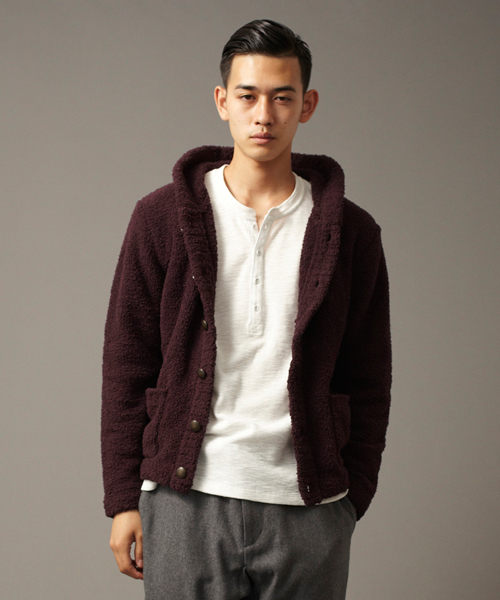 UNITED ARROWS(ユナイテッドアローズ)の「UAS ボアフードジャケット◆(カーディガン/ボレロ・メンズ・イエロー/ネイビー/ワインレッド・SMALL/MEDIUM/LARGE/X-LARGE/X-SMALL)」の3枚目の写真