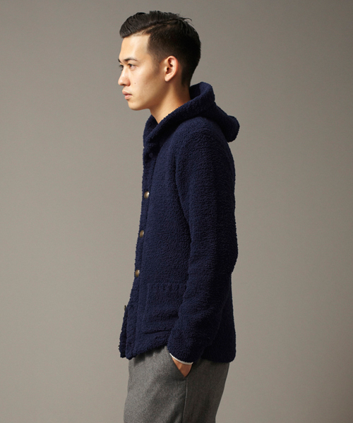 UNITED ARROWS(ユナイテッドアローズ)の「UAS ボアフードジャケット◆(カーディガン/ボレロ・メンズ・イエロー/ネイビー/ワインレッド・SMALL/MEDIUM/LARGE/X-LARGE/X-SMALL)」の15枚目の写真