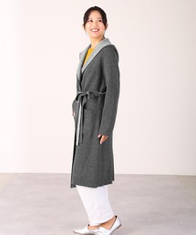 カシミヤ混ニットラップコート