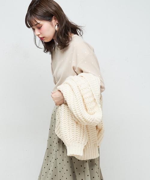 natural couture（ナチュラルクチュール）の「モチーフプリントワッフルプルオーバー（Tシャツ/カットソー・レディース・ベージュ/オフホワイト/サックスブルー/ピンク・FREE）」の21枚目の写真