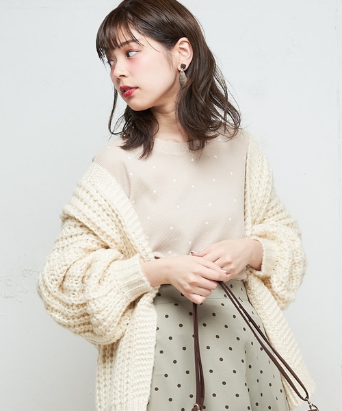 natural couture（ナチュラルクチュール）の「モチーフプリントワッフルプルオーバー（Tシャツ/カットソー・レディース・ベージュ/オフホワイト/サックスブルー/ピンク・FREE）」の16枚目の写真
