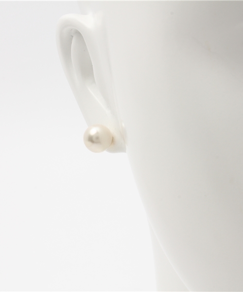 Ray BEAMS（レイビームス）の「Ray BEAMS / トライアングルビジュー パールピアス（ピアス（両耳用）・レディース・ホワイト・ONE SIZE）」の5枚目の写真