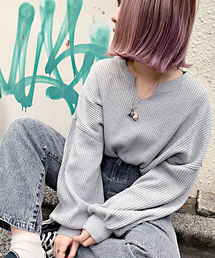 apres jour | ワッフルキーネック袖ボリューム【ZOZOTOWN限定アイテム】(Tシャツ/カットソー)