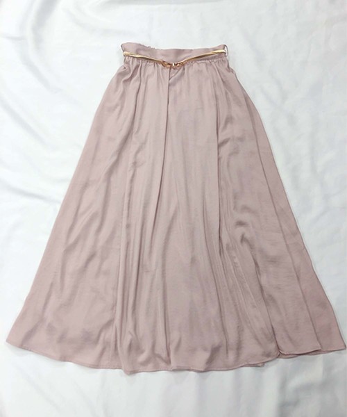 one after another NICE CLAUP（ワンアフターアナザーナイスクラップ）の「ベルト付きフレアスカート（スカート・レディース・アイボリー/ホワイト系その他/ブラック系その他/ピンクベージュ・FREE）」の4枚目の写真
