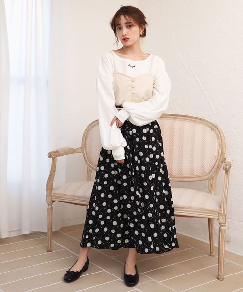 one after another NICE CLAUP（ワンアフターアナザーナイスクラップ）の「ベルト付きフレアスカート（スカート・レディース・アイボリー/ホワイト系その他/ブラック系その他/ピンクベージュ・FREE）」の7枚目の写真