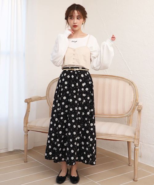 one after another NICE CLAUP（ワンアフターアナザーナイスクラップ）の「ベルト付きフレアスカート（スカート・レディース・アイボリー/ホワイト系その他/ブラック系その他/ピンクベージュ・FREE）」の9枚目の写真