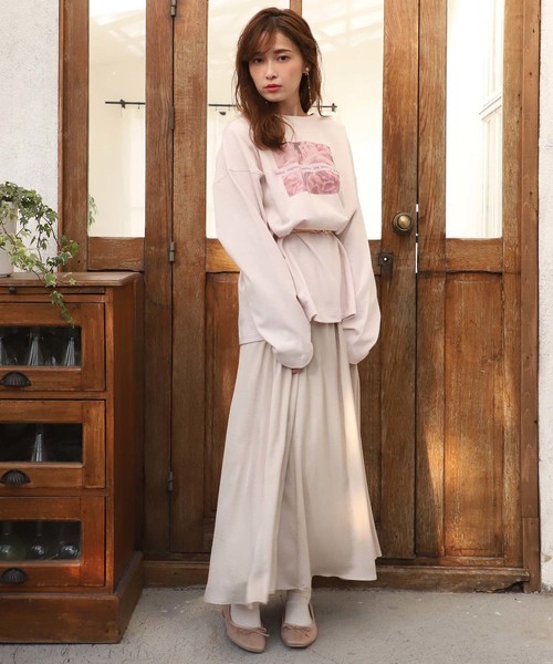 one after another NICE CLAUP（ワンアフターアナザーナイスクラップ）の「ベルト付きフレアスカート（スカート・レディース・アイボリー/ホワイト系その他/ブラック系その他/ピンクベージュ・FREE）」の8枚目の写真