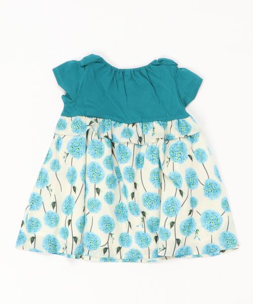 nino（ニノ）の「[90-120]ポンポンフラワーワンピース（ワンピース・キッズ・ピンク/ブルー・90cm/110cm/100cm/120cm）」の3枚目の写真