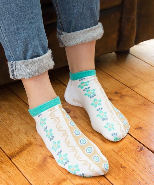 欧州航路 ヨーロピアン柄くるぶし丈ソックス ソックス 靴下 欧州航路 オウシュウコウロ のファッション通販 Zozotown