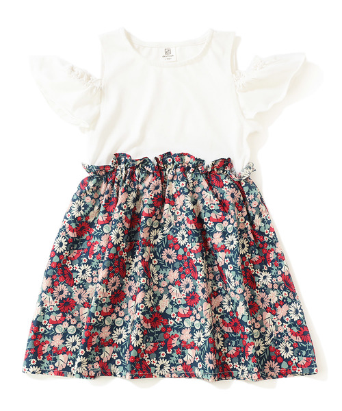 devirock(デビロック)の「オフショルドッキングワンピース(ワンピース・キッズ・イエロー/ラベンダー/ホワイト/ネイビー・140cm/150cm/160cm/110cm/100cm/120cm/130cm)」の16枚目の写真