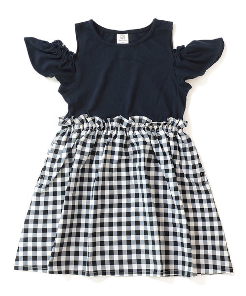 devirock(デビロック)の「オフショルドッキングワンピース(ワンピース・キッズ・イエロー/ラベンダー/ホワイト/ネイビー・140cm/150cm/160cm/110cm/100cm/120cm/130cm)」の6枚目の写真