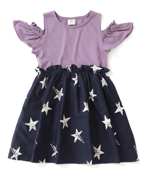 devirock(デビロック)の「オフショルドッキングワンピース(ワンピース・キッズ・イエロー/ラベンダー/ホワイト/ネイビー・140cm/150cm/160cm/110cm/100cm/120cm/130cm)」の12枚目の写真